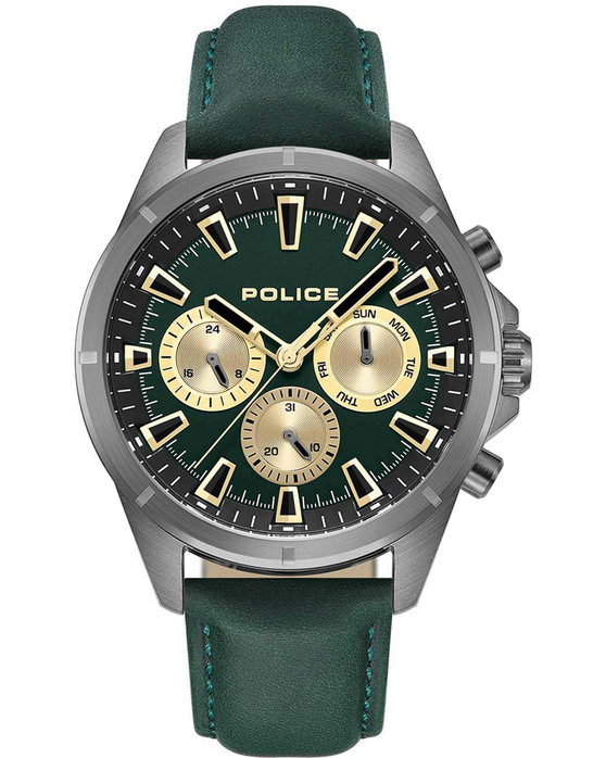 POLICE Malawi Green Leather Strap