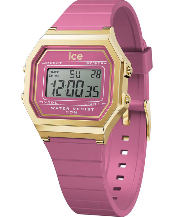 ICE WATCH Digit Retro Chronograph Purple Silicone Strap (S)