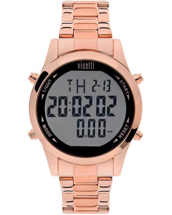 VISETTI Digital Mind Chronograph Rose Gold Stainless Steel Bracelet