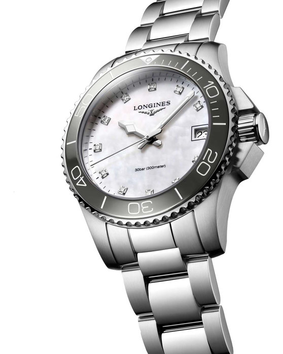 LONGINES HydroConquest Diamonds Silver Stainless Steel Bracelet