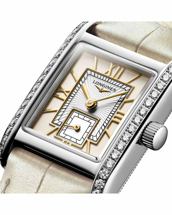 LONGINES Mini DolceVita Diamonds Beige Leather Strap