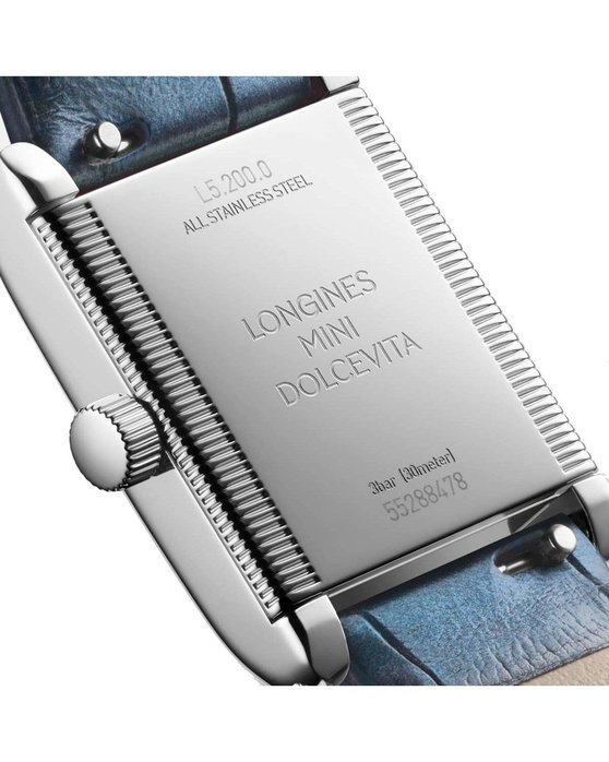 LONGINES Mini DolceVita Diamonds Blue Leather Strap