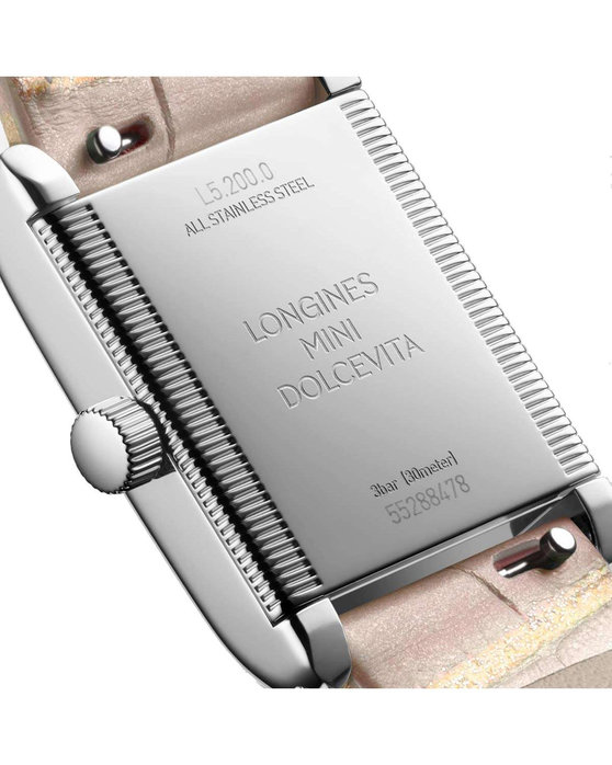 LONGINES Mini DolceVita Diamonds Pink Leather Strap