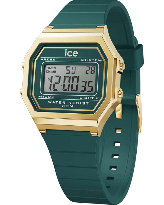 ICE WATCH Digit Retro Chronograph Green Silicone Strap (S)