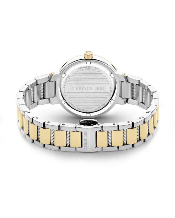 CERRUTI Gardena Crystals Two Tone Stainless Steel Bracelet