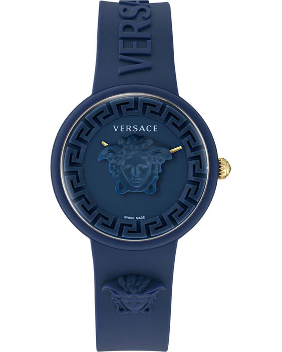 VERSACE Medusa Pop Blue Rubber Strap