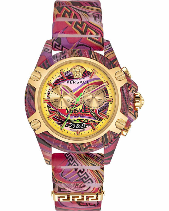 VERSACE Icon Active Chronograph Multicolor Rubber Strap