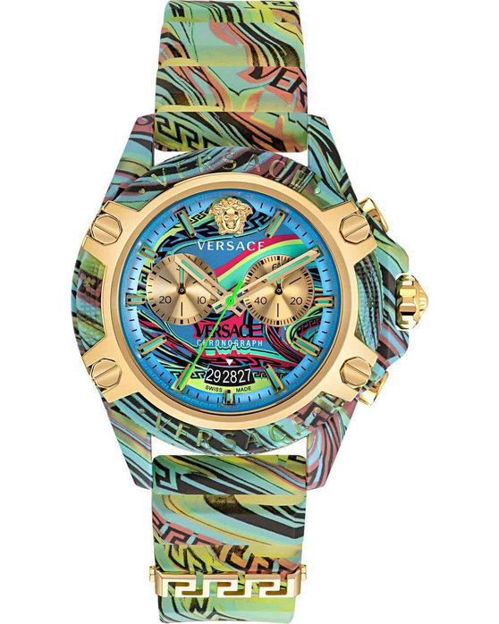 VERSACE Icon Active Chronograph Multicolor Rubber Strap