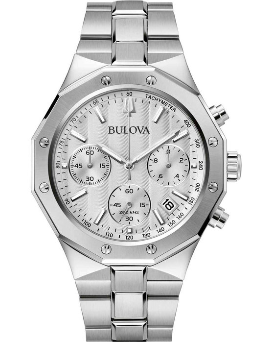 BULOVA Precisionist Chronograph Silver Stainless Steel Bracelet