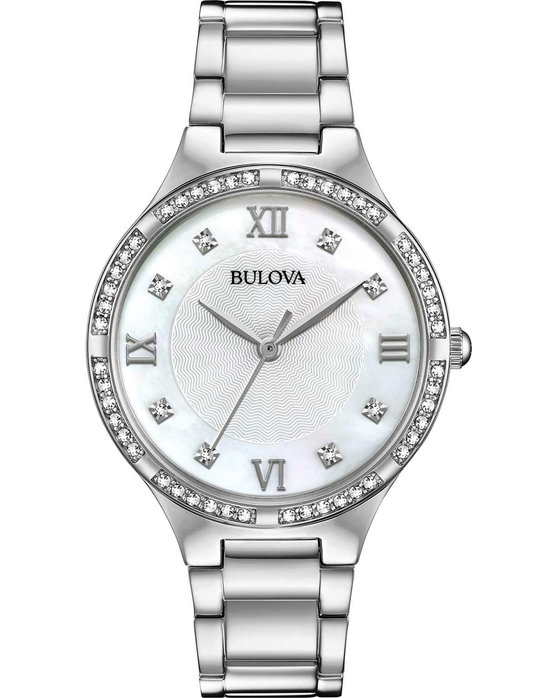 BULOVA Crystal Swarovski Silver Stainless Steel Bracelet