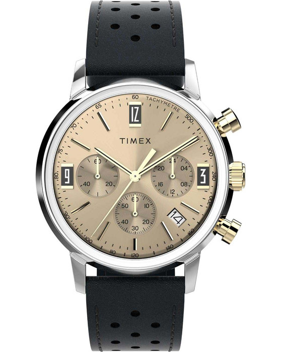 TIMEX Marlin Chronograph Black Leather Strap