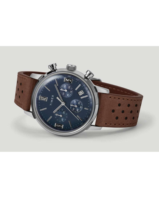 TIMEX Marlin Chronograph Brown Leather Strap