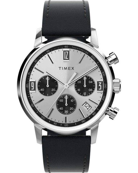 TIMEX Marlin Chronograph Black Leather Strap