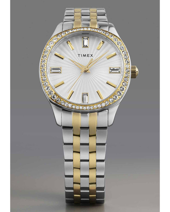 TIMEX Trend Ariana Crystals Two Tone Stainless Steel Bracelet