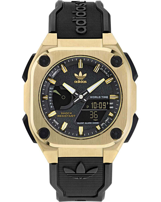 ADIDAS ORIGINALS City Tech One Dual Time Chronograph Black Synthetic Strap