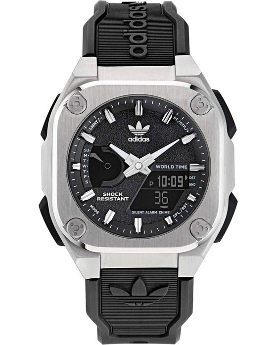 ADIDAS ORIGINALS City Tech One Dual Time Chronograph Black Synthetic Strap