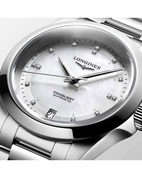 LONGINES Conquest Diamonds Automatic Silver Stainless Steel Bracelet