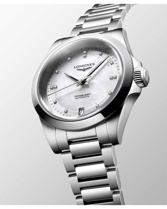 LONGINES Conquest Diamonds Automatic Silver Stainless Steel Bracelet