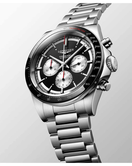 LONGINES Conquest Automatic Chronograph Silver Stainless Steel Bracelet