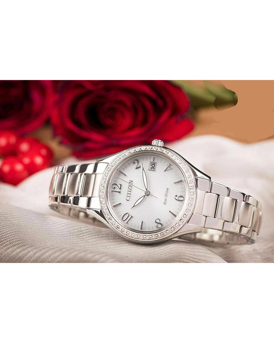 CITIZEN Eco-Drive Crystals Silver Stainless Steel Bracelet