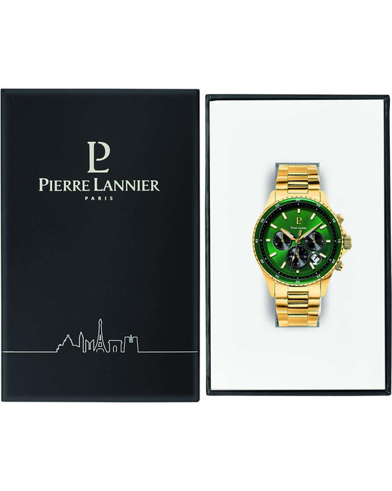 PIERRE LANNIER Cronos Chronograph Gold Stainless Steel Bracelet