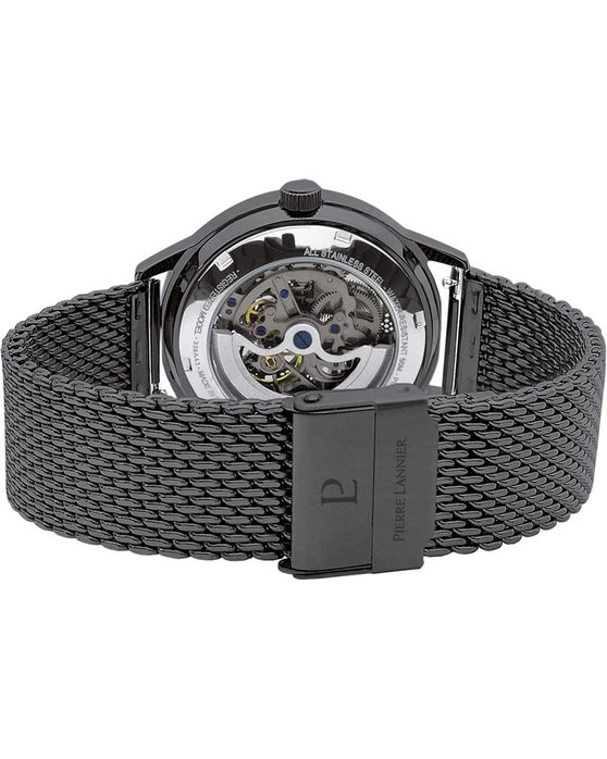 PIERRE LANNIER Paddock Automatic Black Stainless Steel Bracelet Gift Set