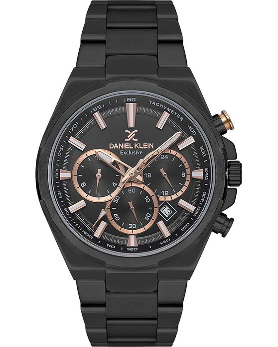 DANIEL KLEIN Exclusive Chronograph Black Stainless Steel Bracelet