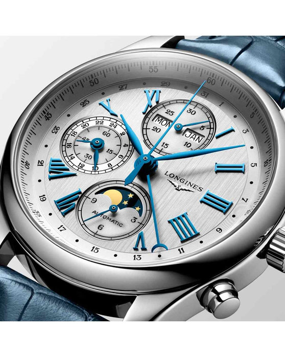 LONGINES The LONGINES Master Collection Automatic Chronograph Blue Leather Strap