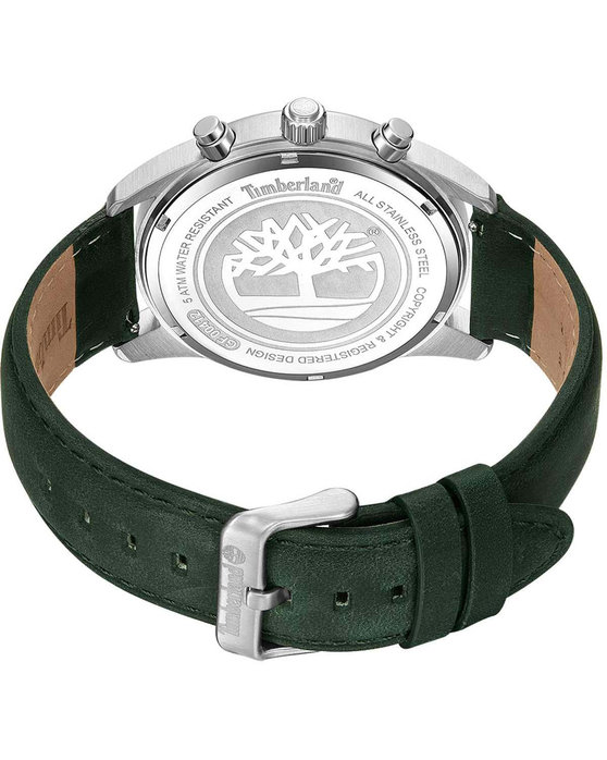 TIMBERLAND Northbridge Dual Time Green Leather Strap