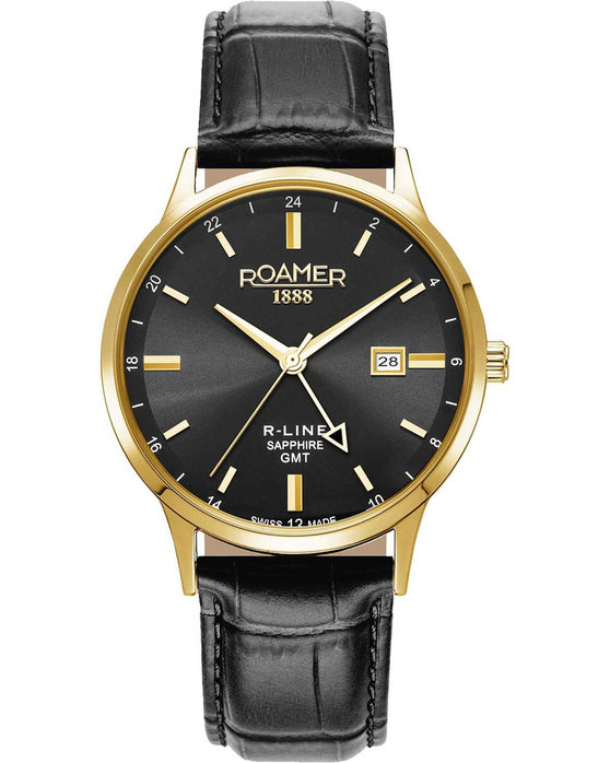 ROAMER R-Line Dual Time Gold Stainless Steel Bracelet Gift Set
