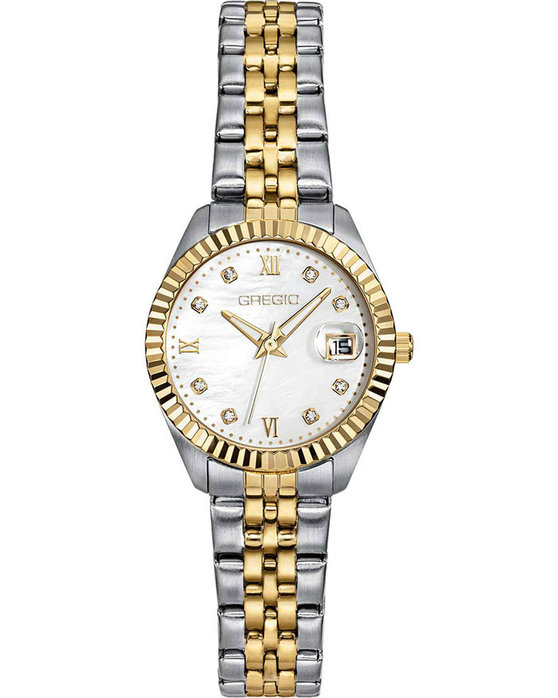 GREGIO Mallory Petit Zircons Two Tone Stainless Steel Bracelet