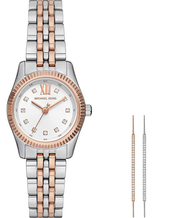 MICHAEL KORS Lexington Crystals Two Tone Stainless Steel Bracelet Gift Set