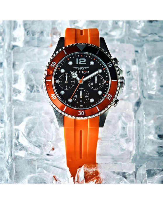 SECTOR 230 Chronograph Orange Plastic Strap