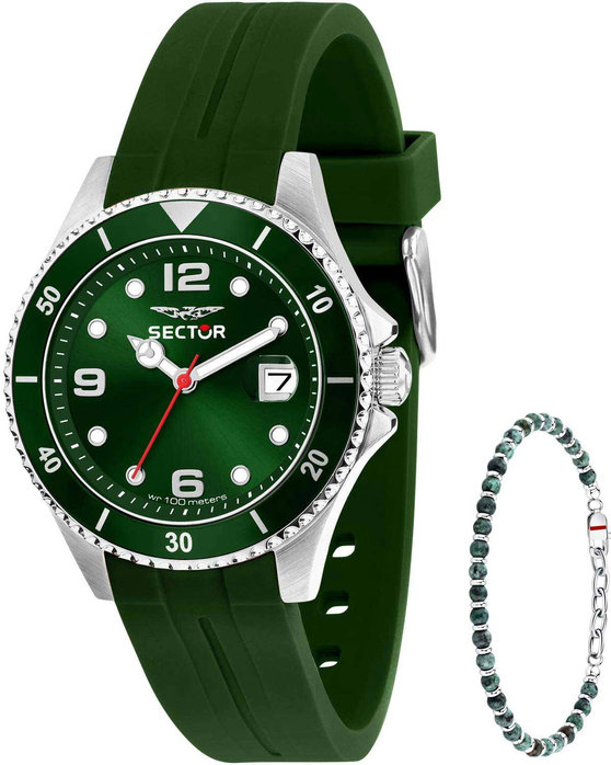 SECTOR 230 Green Plastic Strap Gift Set