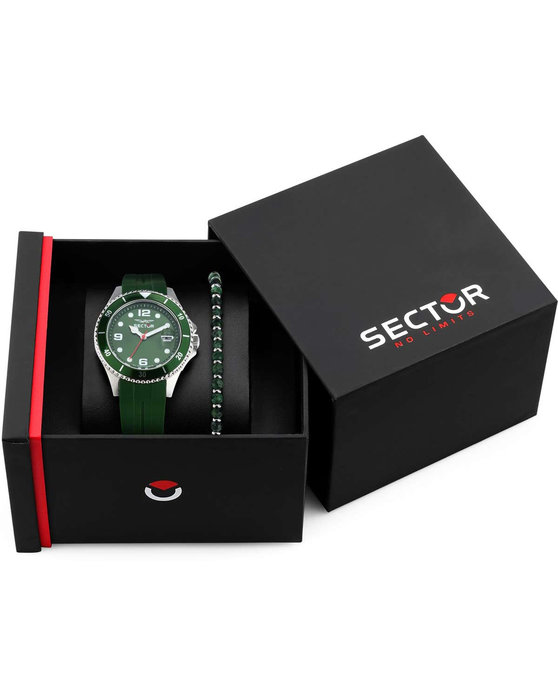 SECTOR 230 Green Plastic Strap Gift Set