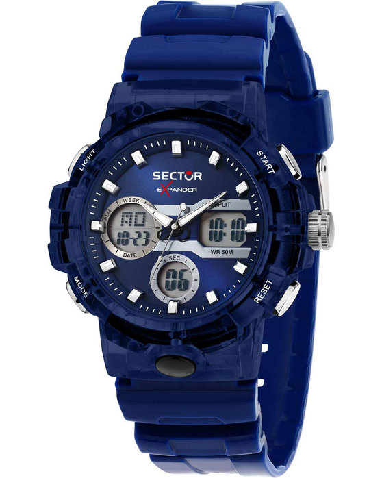 SECTOR EX-46 Dual Time Chronograph Blue Plastic Strap