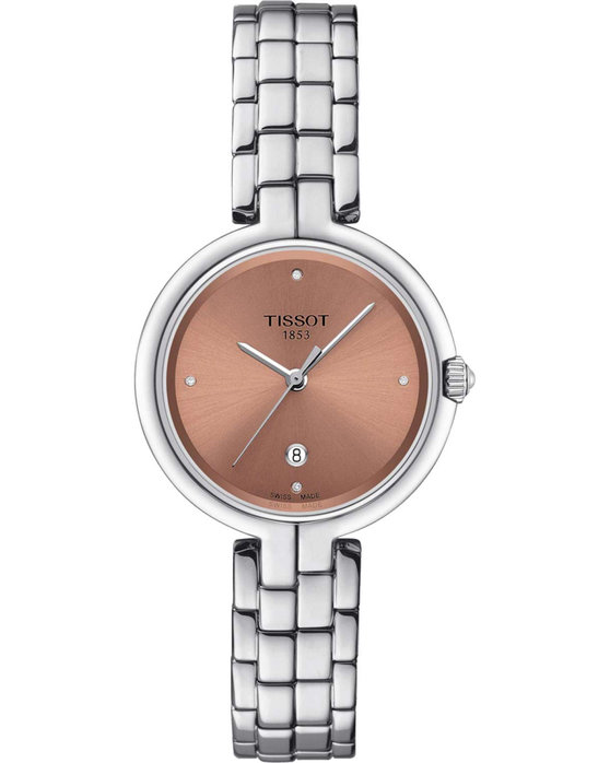 TISSOT Flamingo Diamonds Silver Stainless Steel Bracelet