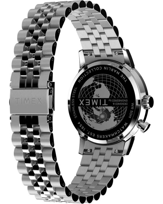 TIMEX Marlin® Moon Phase 40mm Silver Stainless Steel Bracelet