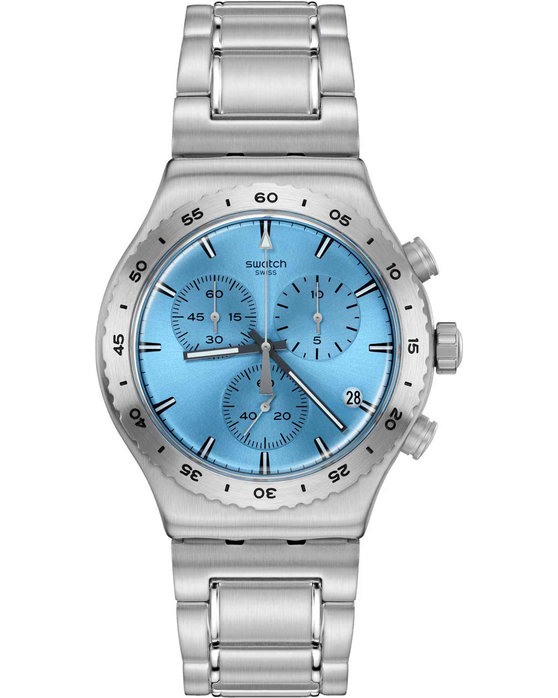 SWATCH Irony That'S So Peachy Chronograph Silver Stainless Steel Bracelet