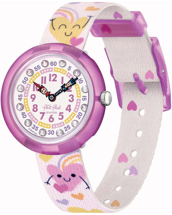 FLIK FLAK Organized Chaos Bouncing Hearts Multicolor Plastic Strap