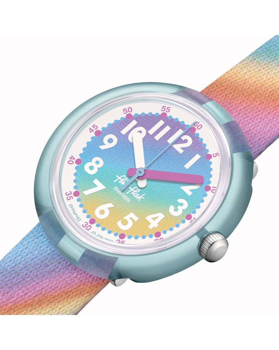 FLIK FLAK Organized Chaos Liquid Rainbow Multicolor Plastic Strap