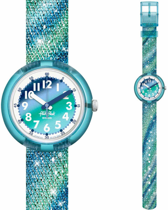 FLIK FLAK Organized Chaos Frozen Rainbow Multicolor Plastic Strap