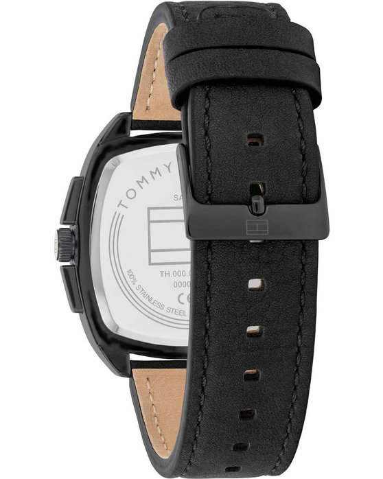 TOMMY HILFIGER Casual Black Leather Strap