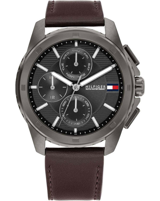 TOMMY HILFIGER Casual Brown Leather Strap