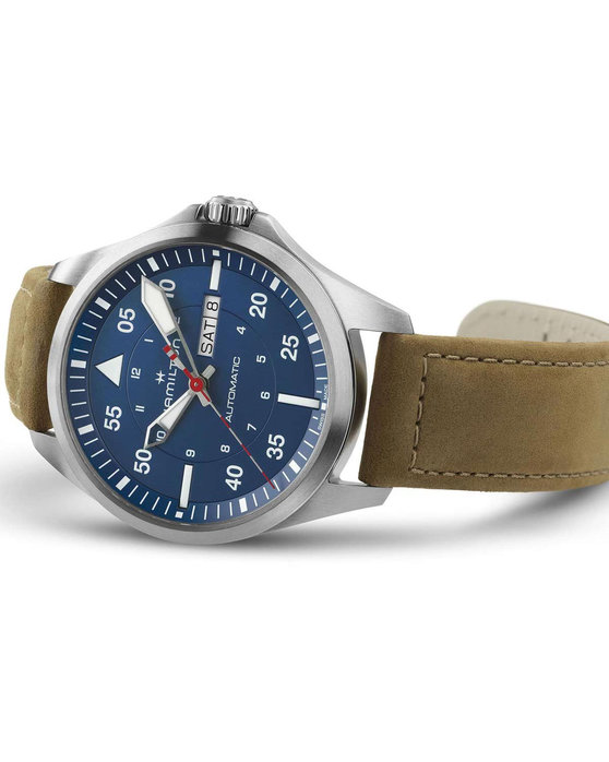 HAMILTON Khaki Aviation Pilot Air Glaciers Automatic Blue Fabric Strap Special Edition