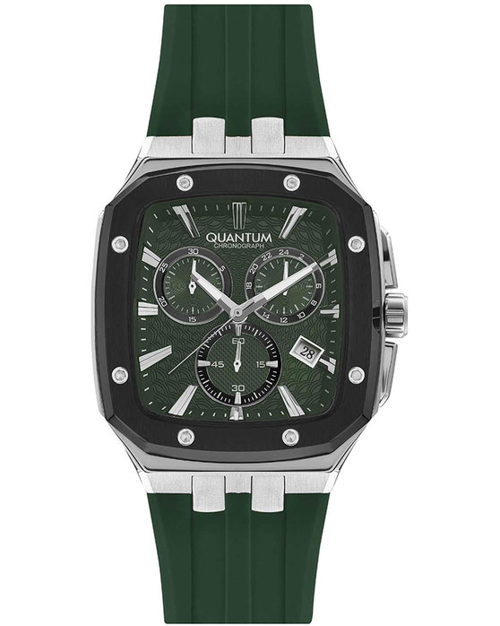 QUANTUM Hunter Chronograph Green Silicone Strap