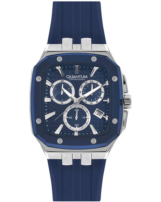 QUANTUM Hunter Chronograph Blue Silicone Strap