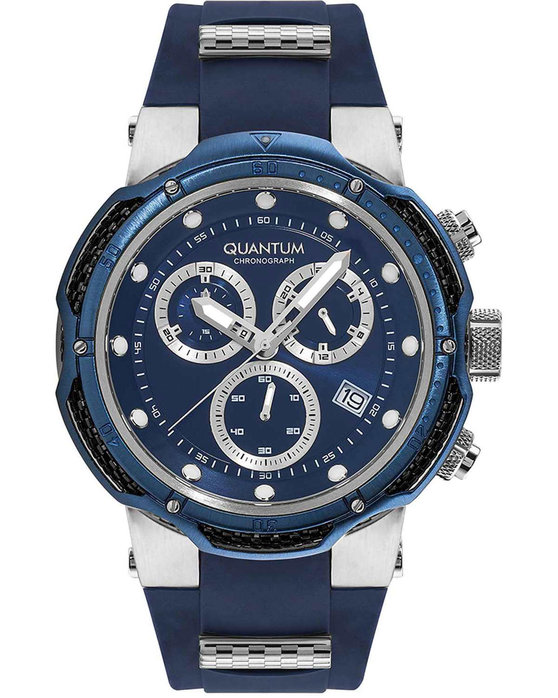 QUANTUM Hunter Chronograph Blue Silicone Strap