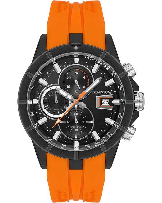 QUANTUM Hunter Chronograph Orange Silicone Strap