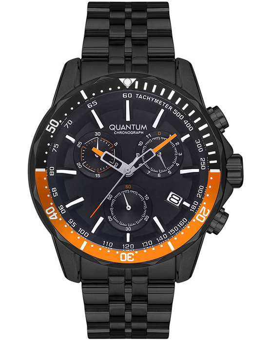 QUANTUM Powertech Chronograph Black Metallic Bracelet